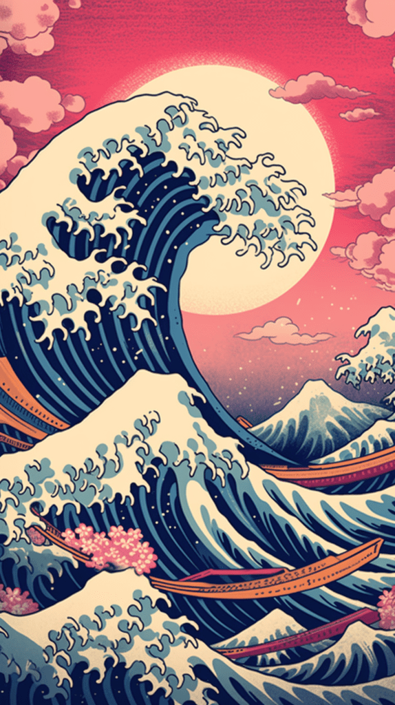 aesthetic the great wave wallpaper109